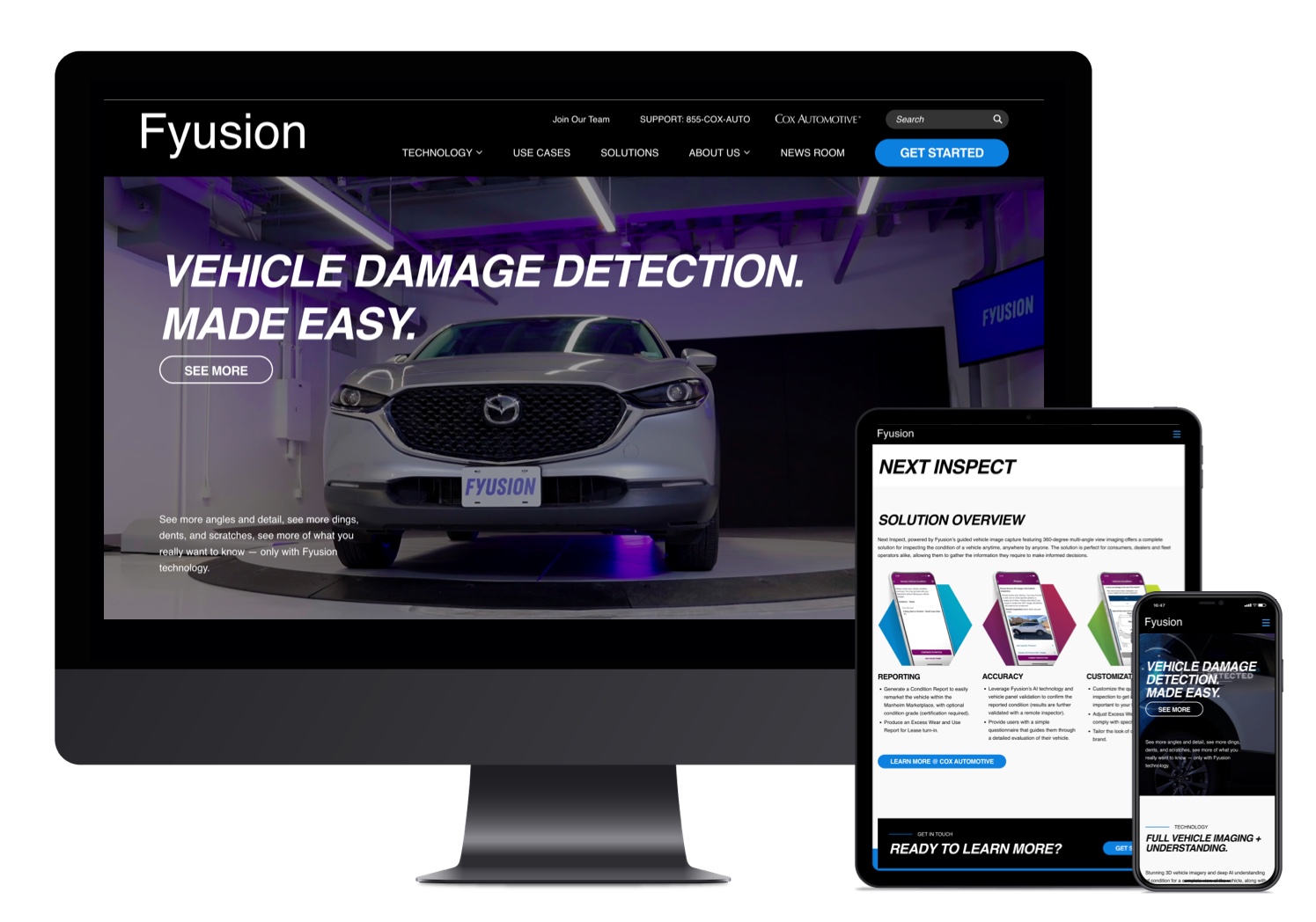 B2B Vehicle Imaging Technology web design Fyusion